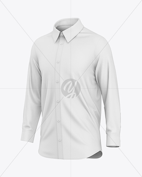 Men's Long Sleeve Shirt Mockup - Half Side View