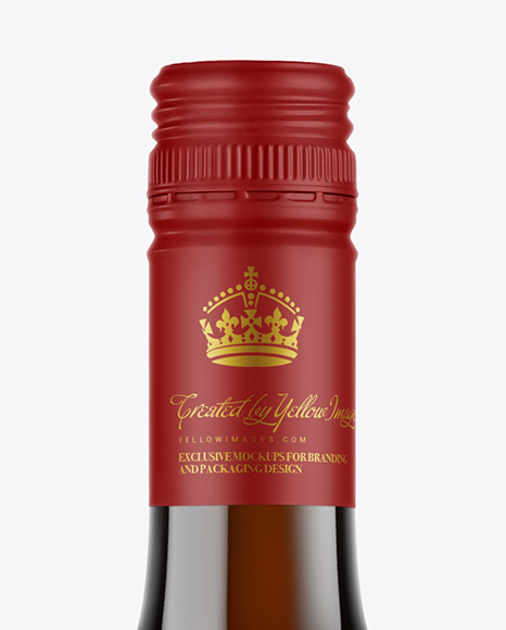 Amber Glass White Wine Bottle Mockup