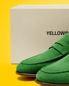 Pair of Suede Loafers with Shoe Box Mockup