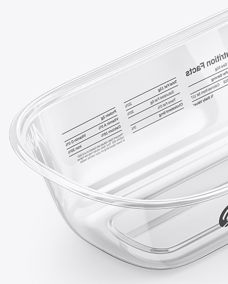 Clear Plastic Container with Glossy Plastic Lid Mockup