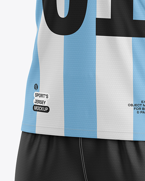 Soccer Kit Mockup - Half Side View