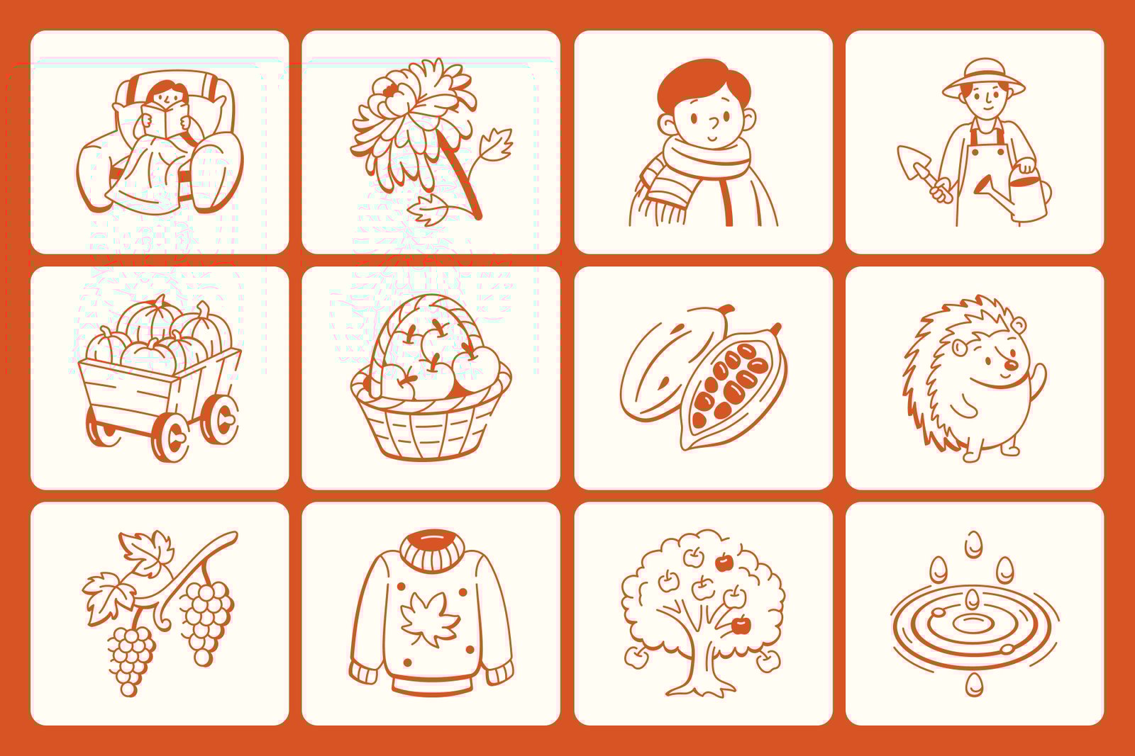 Fall and Autumn Doodle Set