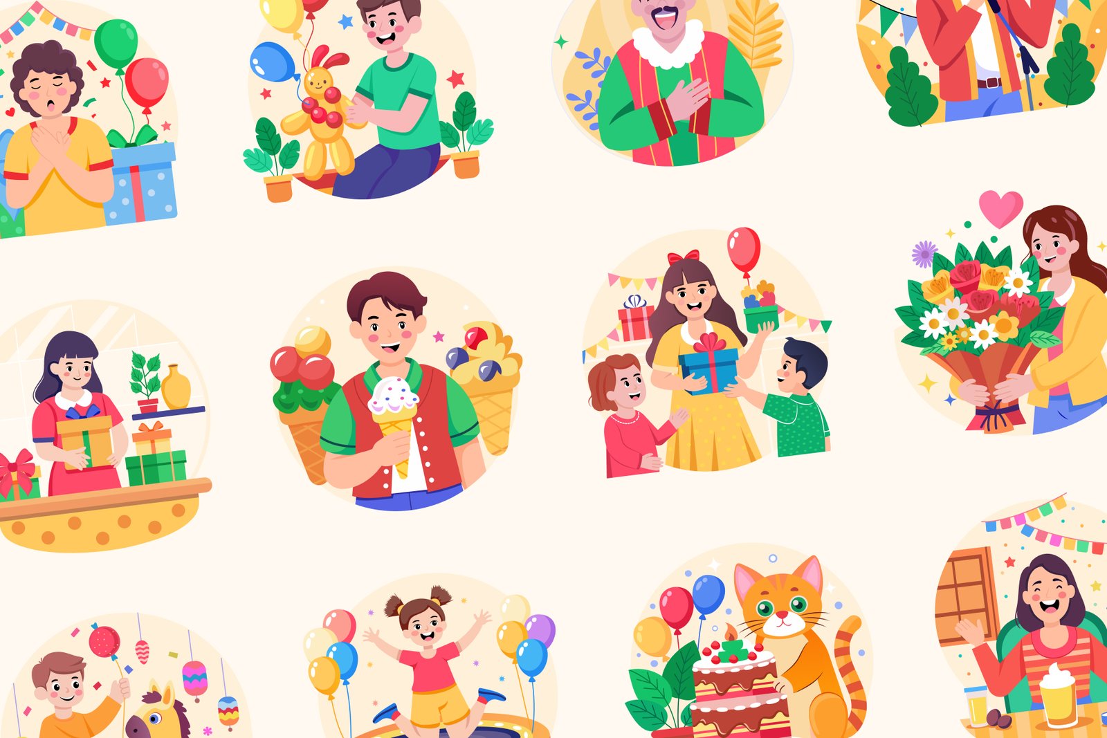 Birthday Illustration Art Set