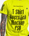 Man with Tattoos Wearing T-Shirt and Jeans Mockup