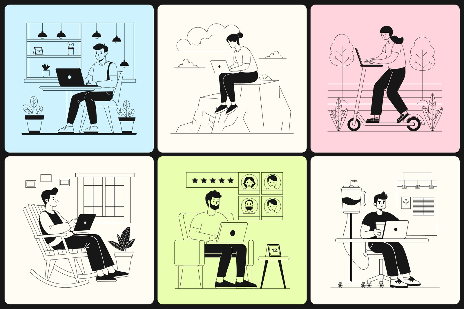 Freelance Vector Illustration Set
