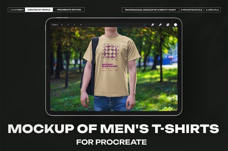 5 Mockups Man T-Shirt on the Street for Procreate - Apparel Mockups