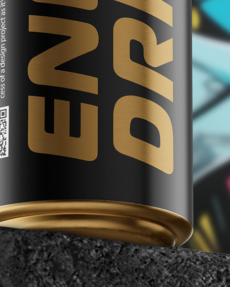 8.5oz Aluminium Can with Matte Finish on the Block Mockup