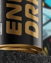 8.5oz Aluminium Can with Matte Finish on the Block Mockup