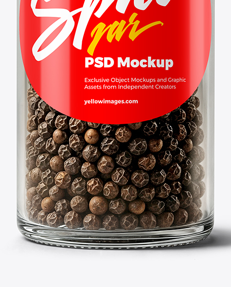 Spice Jar with Whole Black Pepper Mockup
