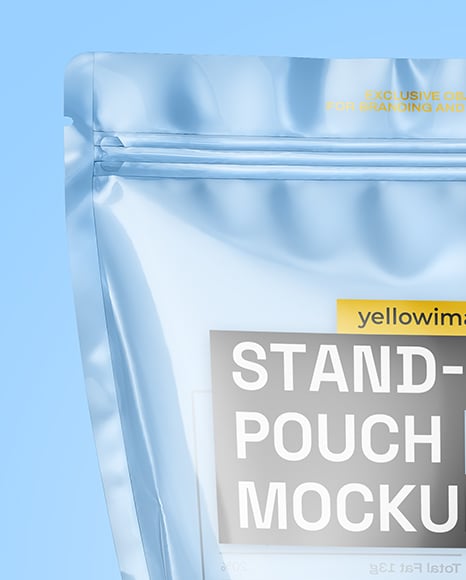 Transparent Clear Plastic Stand-Up Pouch Mockup