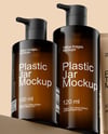 Amber Bottles with Tubes Mockup
