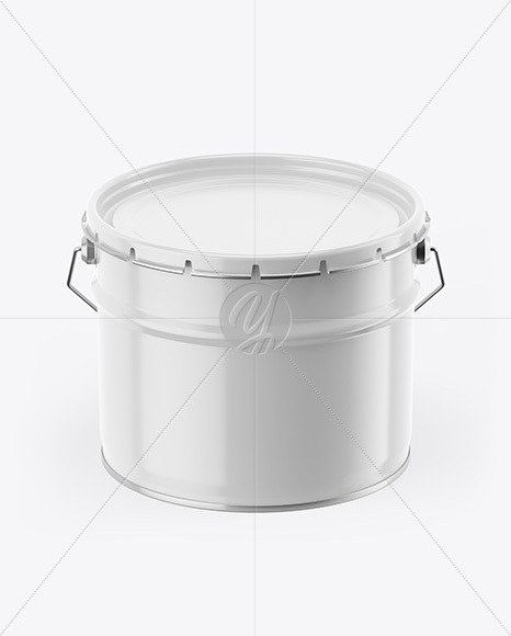 Glossy Tin Can W Metallic Handle Mockup