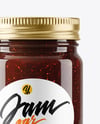 Glass Jar with Fig Jam Mockup