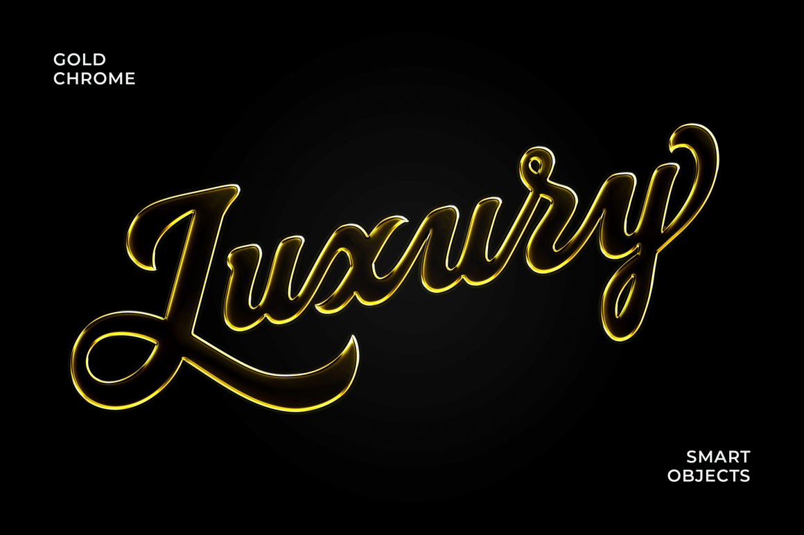 Gold Chromatic Text &amp; Logo Effect