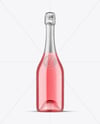 Clear Glass Pink Champagne Bottle Mockup