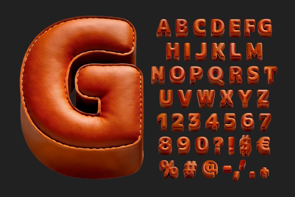 Brown Leather Font