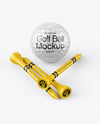 Golf Ball with Tees Mockup