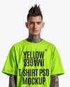 Man with Tattoo and Mohawk Hairstyle Wearing T-shirt Mockup
