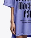 Young Asian Woman Wearing Oversized T-Shirt Mockup