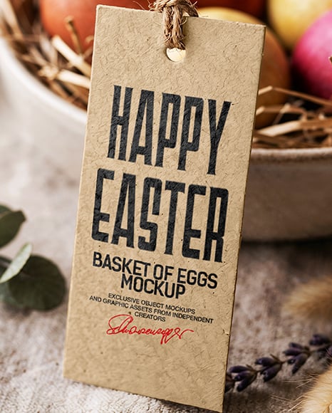 Easter Bowl with Tag Mockup