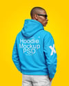 Black Man Wearing a Hoodie and Sunglasses Mockup