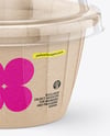 Kraft Paper Dessert Cup with Clear Plastic Dome Cap Mockup