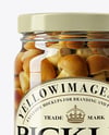 Glass Jar with Pickled Porcini Mushrooms Mockup