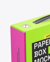 Paper Box with Plastic Handle Mockup
