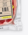 Clear Plastic Flow-Pack with Beef Steak Mockup