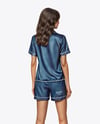 Woman Wearing Pajamas with Shorts Mockup