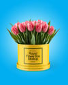 Round Flower Box Mockup