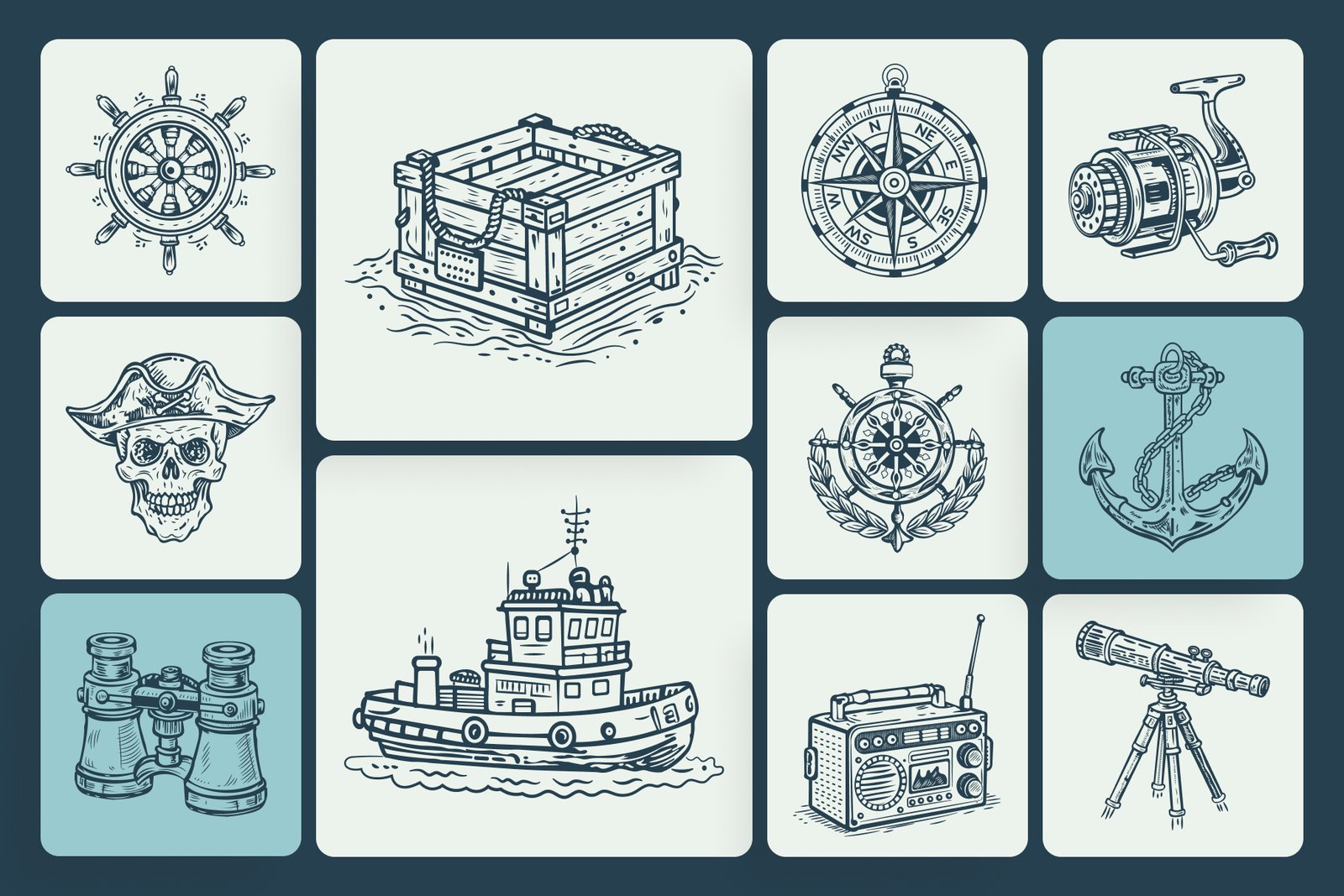Vintage Sailor Tattoos Illustrations