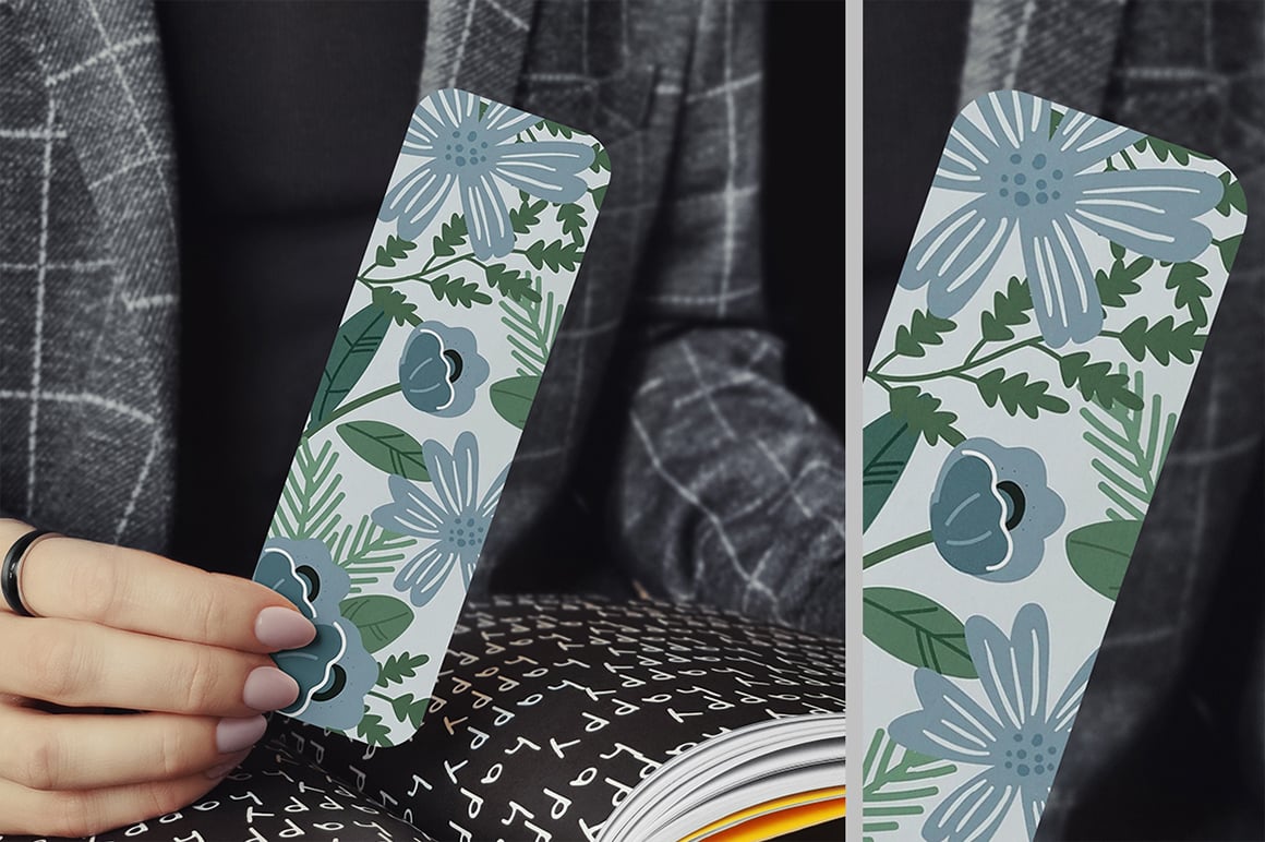 Woman Holding a Bookmark Mockup