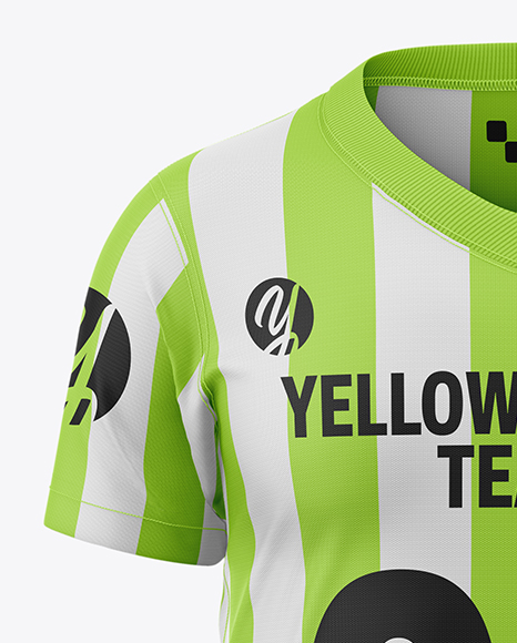 Kids V-Neck Sports Kit Mockup - Front View