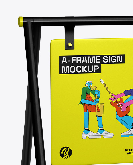 A-Frame Sign Mockup - Half Side view