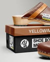 Pair of Clogs with Shoe Box Mockup