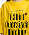 Young Asian Woman Wearing Oversized T-Shirt Mockup