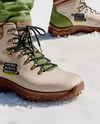 Pair of Hiking Boots on Woman's Legs Mockup