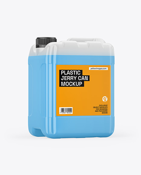Transparent Plastic 5L Jerrycan Mockup
