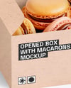 Opened Kraft Box w/ Macarons Mockup