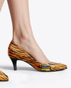 Pair of Pumps on Woman's Legs with Dress Mockup
