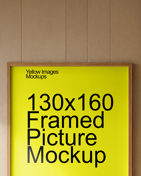Poster with a Wooden Frame in a Living Room Mockup