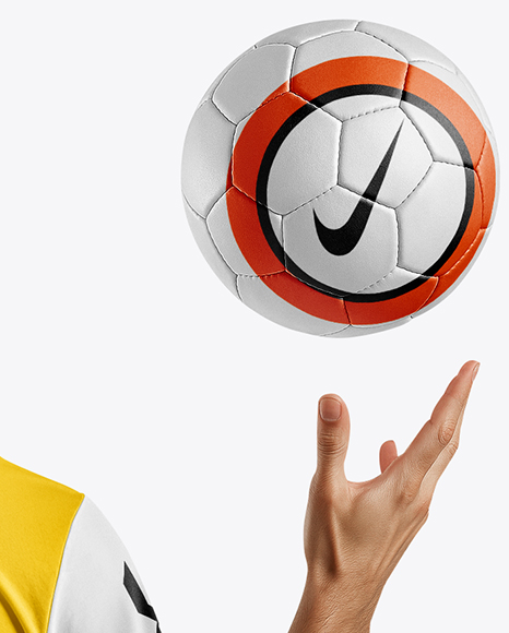 Soccer Player Wearing Jersey and Shorts Mockup