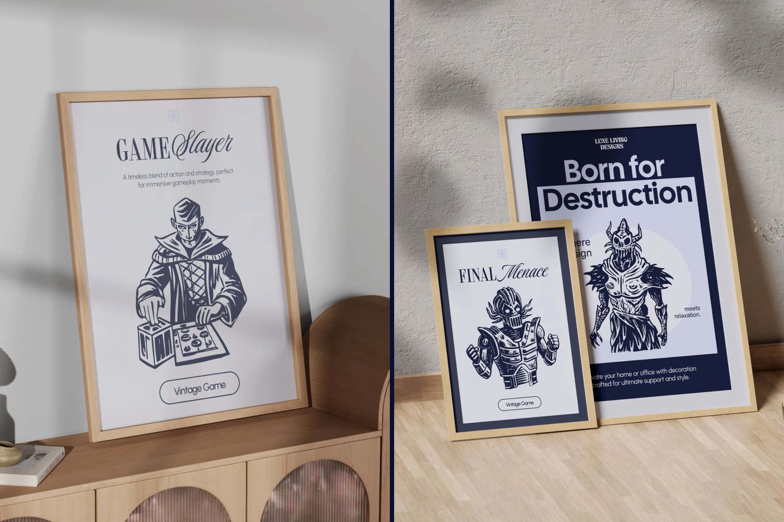 Vintage Game Illustration Set
