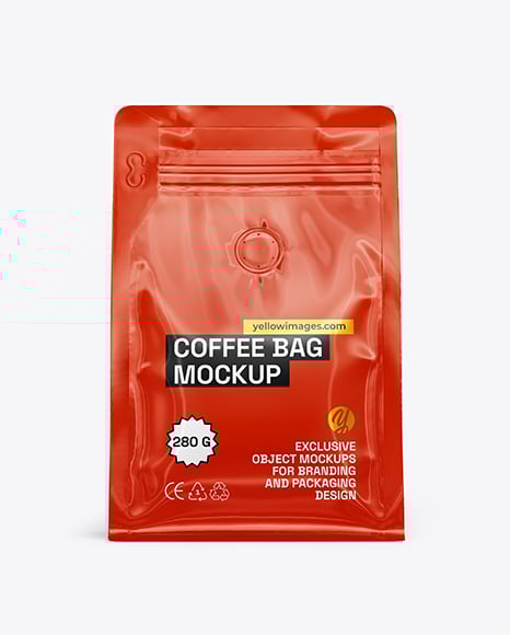 Glossy Coffee Package Mockup