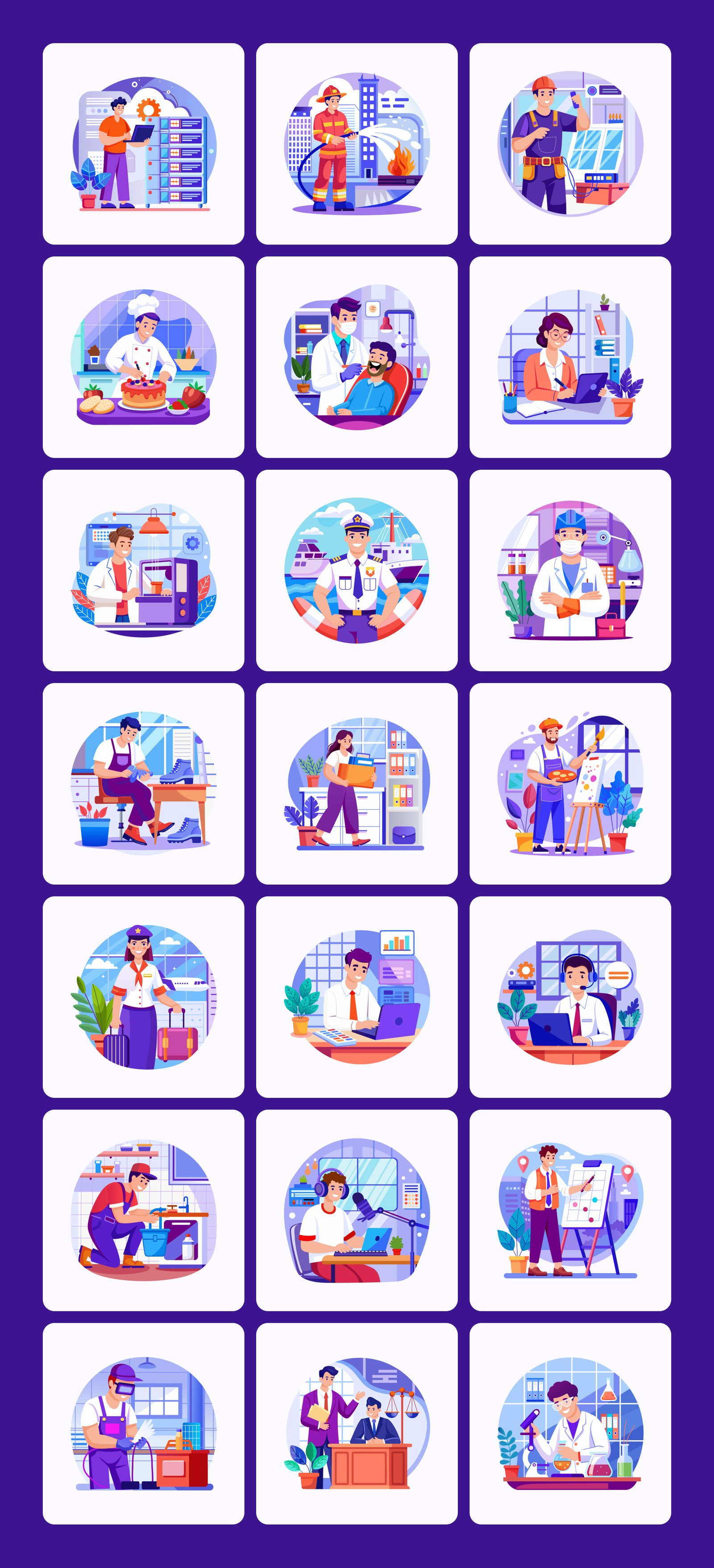 Job Illustrations Art Set