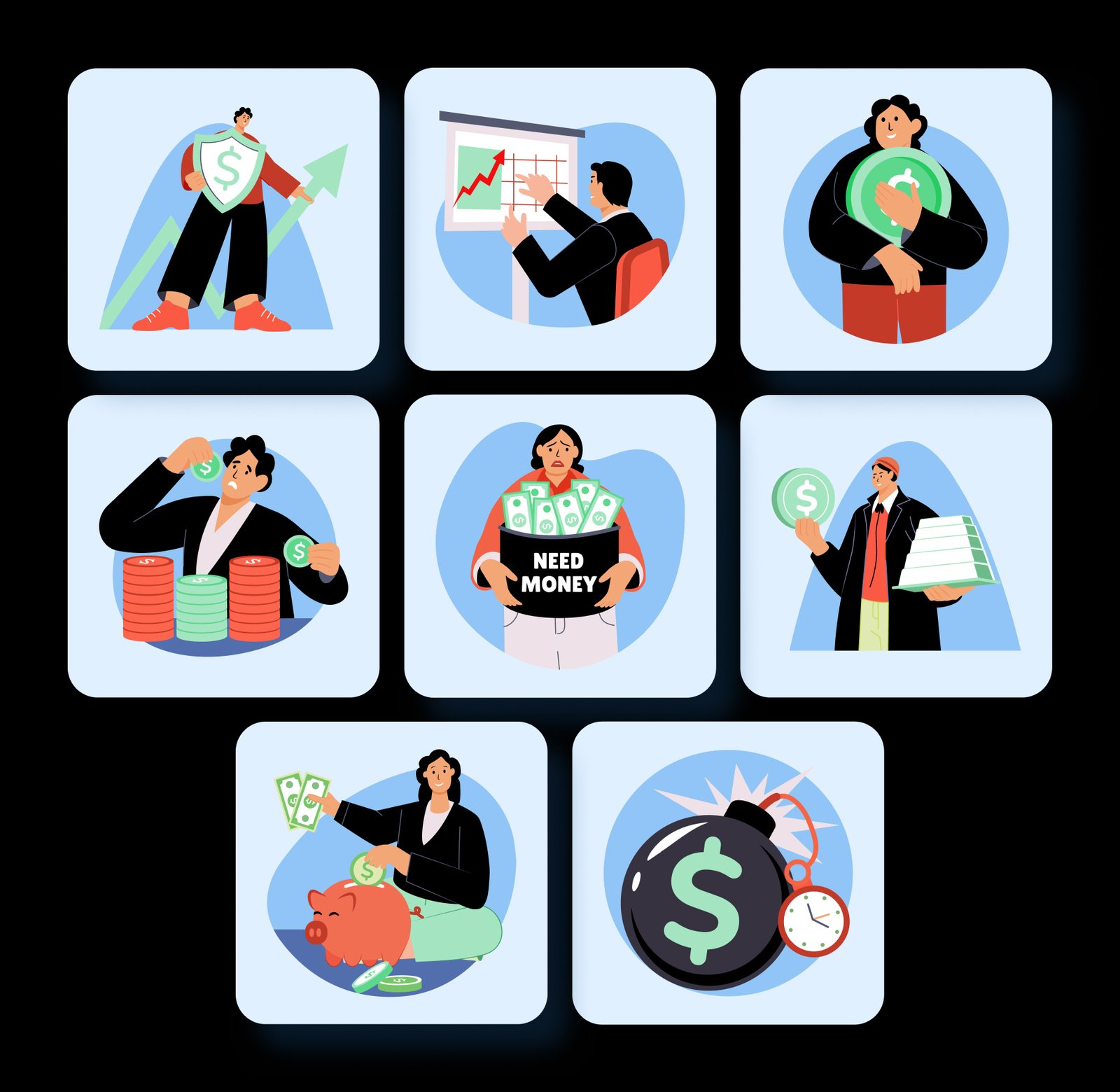 Inflation and Investment Illustration Set