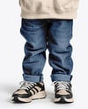 Boy Wearing a Hoodie and Beanie Hat Mockup