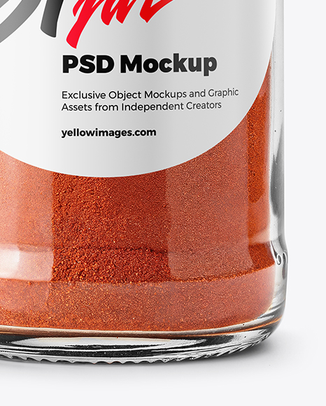 Spice Glass Jar with Sweet Paprika Mockup