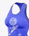 Women's Melange Tank Top Mockup - Half Side View